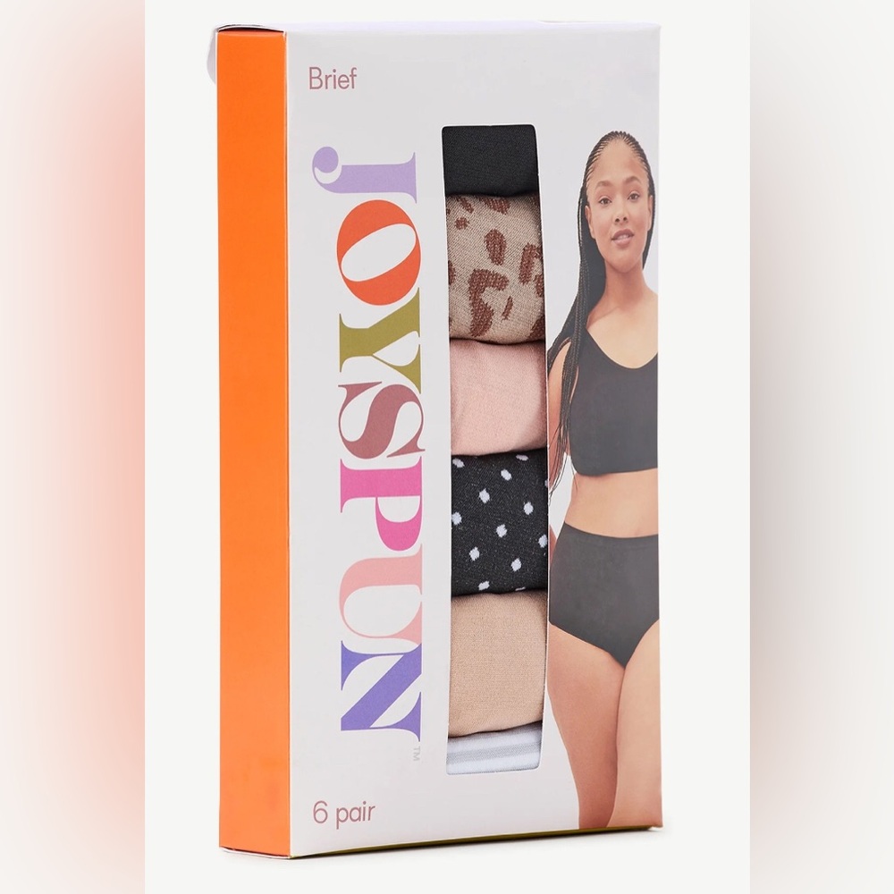 343. Joyspun Women’s Seamless Brief Panties, 6-Pack